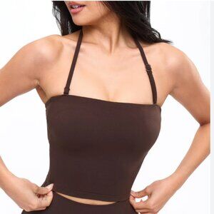 Buffbunny Butter Bandeau Crop Top In Cold Brew